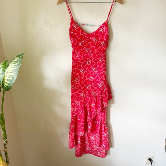 Lulus | Lush Red Floral High Low Dress - Picture 1 of 6